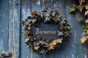 Bienvenue, Rustic French Vineyard Welcome Sign