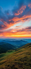 mountainside_hill_with_the_sky_sunset_clouds