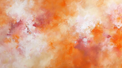 Obraz na płótnie Canvas Contemporary abstract painting on canvas, warm orange, brown and pink hues contrast with subtle textures.