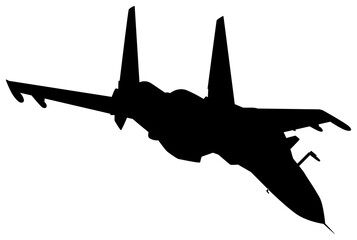 Silhouette of the Jet Fighter, Fighter aircraft are military aircraft designed primarily for air-to-air combat. Format PNG