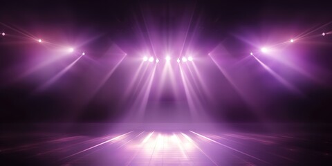 An empty stage with a very bright purple spotlight - obrazy, fototapety, plakaty