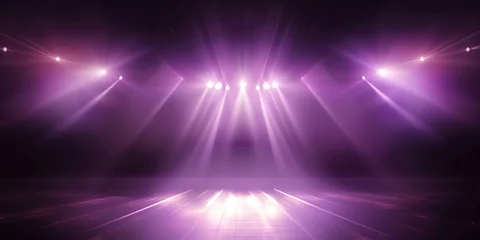 Fotobehang An empty stage with a very bright purple spotlight © original logo