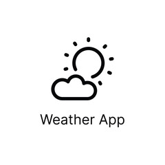 Weather app simple black outline icon