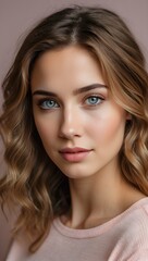 Captivating Beauty: Close-up Portrait of a Young and Beautiful Woman