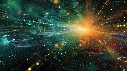 Fototapeta premium Virtual Odyssey: Navigating the Online Cosmos
