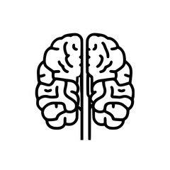 Brain Icon SVG Black And White Illustration Art Generative AI.