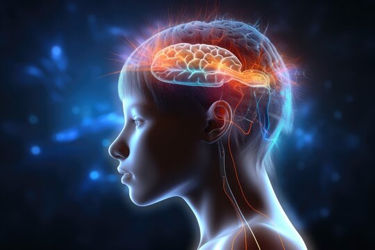 Brain, gentle light, positive energy, calming serenity, mental clarity during sleep. Sleep cycle, quality, duration are vital for combating insomnia, various sleep disorders, overall axon well-being