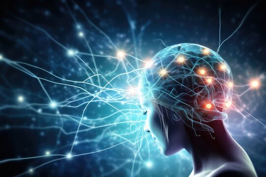 Brain, gentle light, positive energy, calming serenity, mental clarity during sleep. Sleep cycle, quality, duration are vital for combating insomnia, various sleep disorders, overall axon well-being