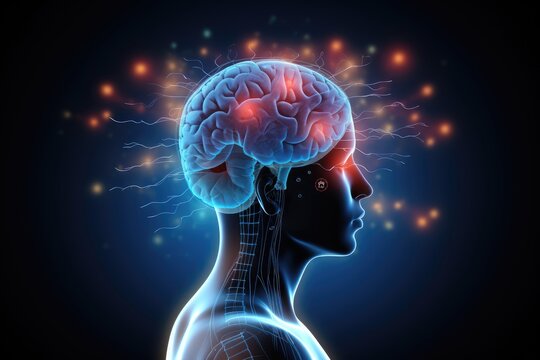 Brain, gentle light, positive energy, calming serenity, mental clarity during sleep. Sleep cycle, quality, duration are vital for combating insomnia, various sleep disorders, overall axon well-being