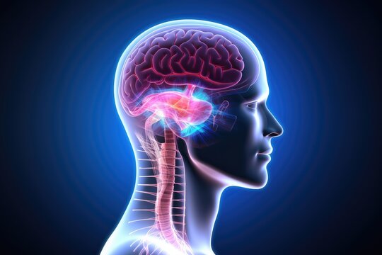 Brain, gentle light, positive energy, calming serenity, mental clarity during sleep. Sleep cycle, quality, duration are vital for combating insomnia, various sleep disorders, overall axon well-being