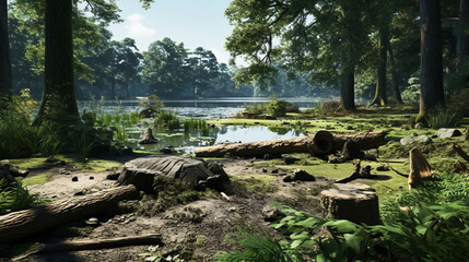 Fototapeta premium animals in the woods high definition photographic creative image