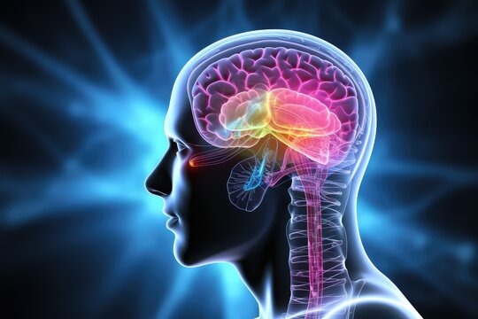 Brain, gentle light, positive energy, calming serenity, mental clarity during sleep. Sleep cycle, quality, duration are vital for combating insomnia, various sleep disorders, overall axon well-being
