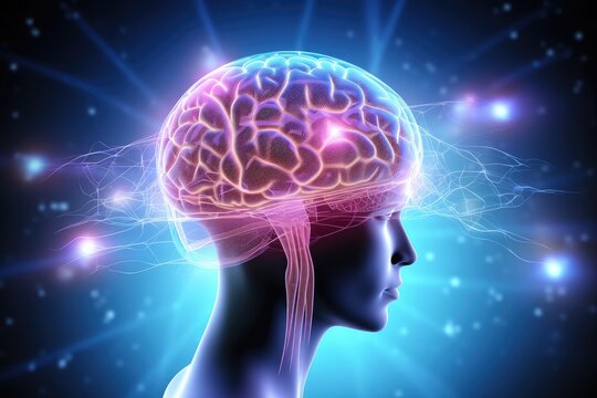 Brain, gentle light, positive energy, calming serenity, mental clarity during sleep. Sleep cycle, quality, duration are vital for combating insomnia, various sleep disorders, overall axon well-being