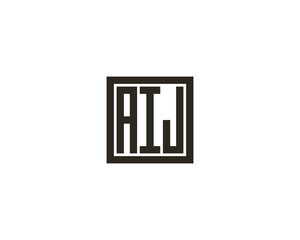 AIJ logo design vector template
