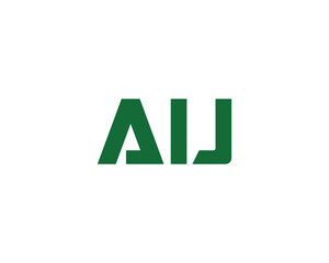 AIJ logo design vector template