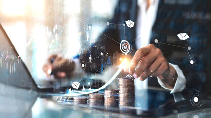 Budget planning and management concept. Company budget allocation for business, generative ai