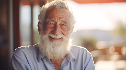 Portrait of a friendly old man with a beard