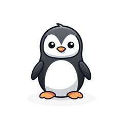 Adorable Penguin Isolated on White Background AI Generated
