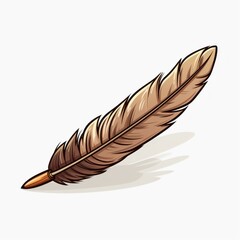 Isolated Quill Pen on White Background AI Generated