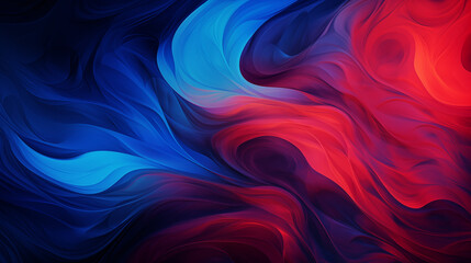 Abstract wave liquid texture red and blue harmonies background