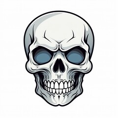 Isolated Skull on White Background AI Generated
