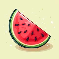 Fresh Watermelon Slice on White Background AI Generated
