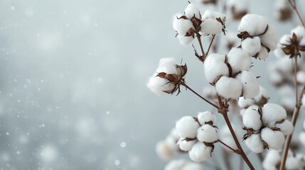 Background with white fluffy cotton flowers 6