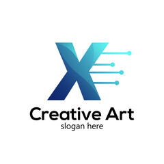 X letter logo energy design gradient colorful