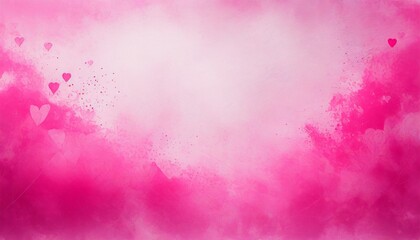 pink background texture for valentines day designs hot bright pink borders and faded soft distressed white center - obrazy, fototapety, plakaty