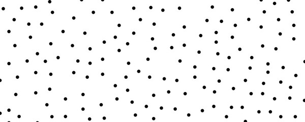 Black random dots. Polka dot seamless pattern background. Vintage texture.