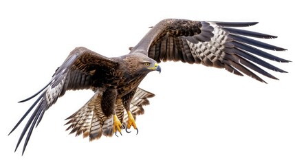 hawk on isolated white background.