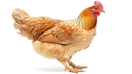 hen on isolated white background.