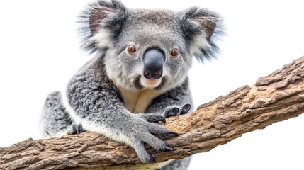 koala on isolated white background.