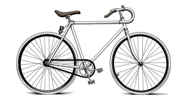 A black and white vintage racing bicycle from the 1900s.