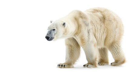 polar bear on isolated white background.