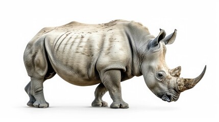 rhinoceros on isolated white background.