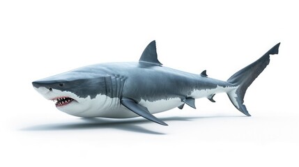 Fototapeta premium shark on isolated white background.