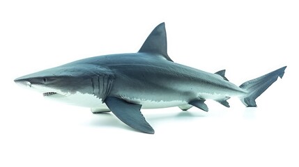 Fototapeta premium shark on isolated white background.