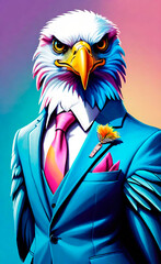 Fototapeta premium eagle in a business suit, fantasy art