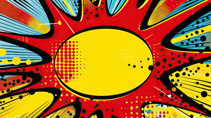  A pop art style with comic bubbles, dots. Comic art illustration background. Vector bright dynamic cartoon illustration in retro pop art style 