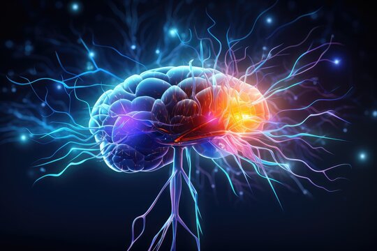 Synaptic connections, neural circuits: information processing interconnected neurons communication pathways. Dynamic network architecture, plasticity, functional connectivity mesmerizing brain realm