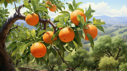 oranges on tree high definition photographic creative image