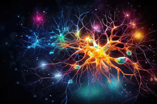 Synaptic connections, neural circuits: information processing interconnected neurons communication pathways. Dynamic network architecture, plasticity, functional connectivity mesmerizing brain realm
