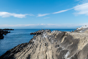 城ヶ島　相模湾と地層の風景　神奈川県三浦市