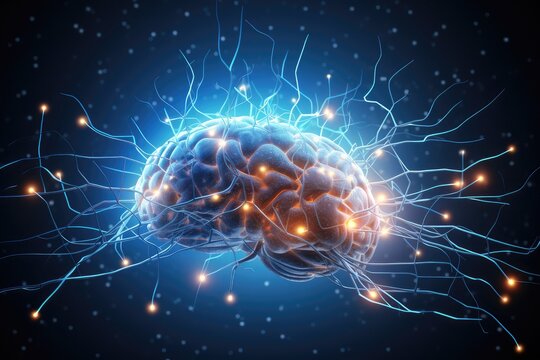 Synaptic connections, neural circuits: information processing interconnected neurons communication pathways. Dynamic network architecture, plasticity, functional connectivity mesmerizing brain realm