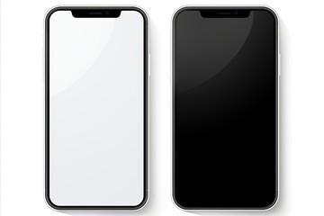 Smartphone , white screen template, isolate on a white background