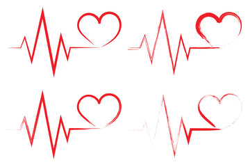 ECG heart beat line icon symbol, Heart beat pulse hospital logo sign. Vector. - obrazy, fototapety, plakaty