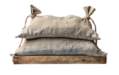The Bag of Concrete Mix, Crafting a Masterpiece of Resilience for Building Endeavors on a White or Clear Surface PNG Transparent Background.