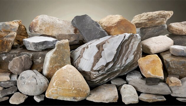 a collection of large rock stones on a background generative ai