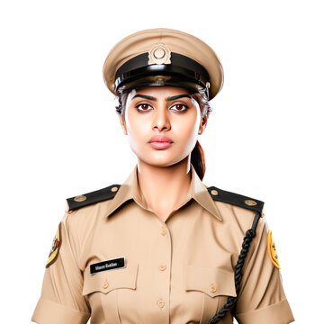 Young female police officer standing confidently